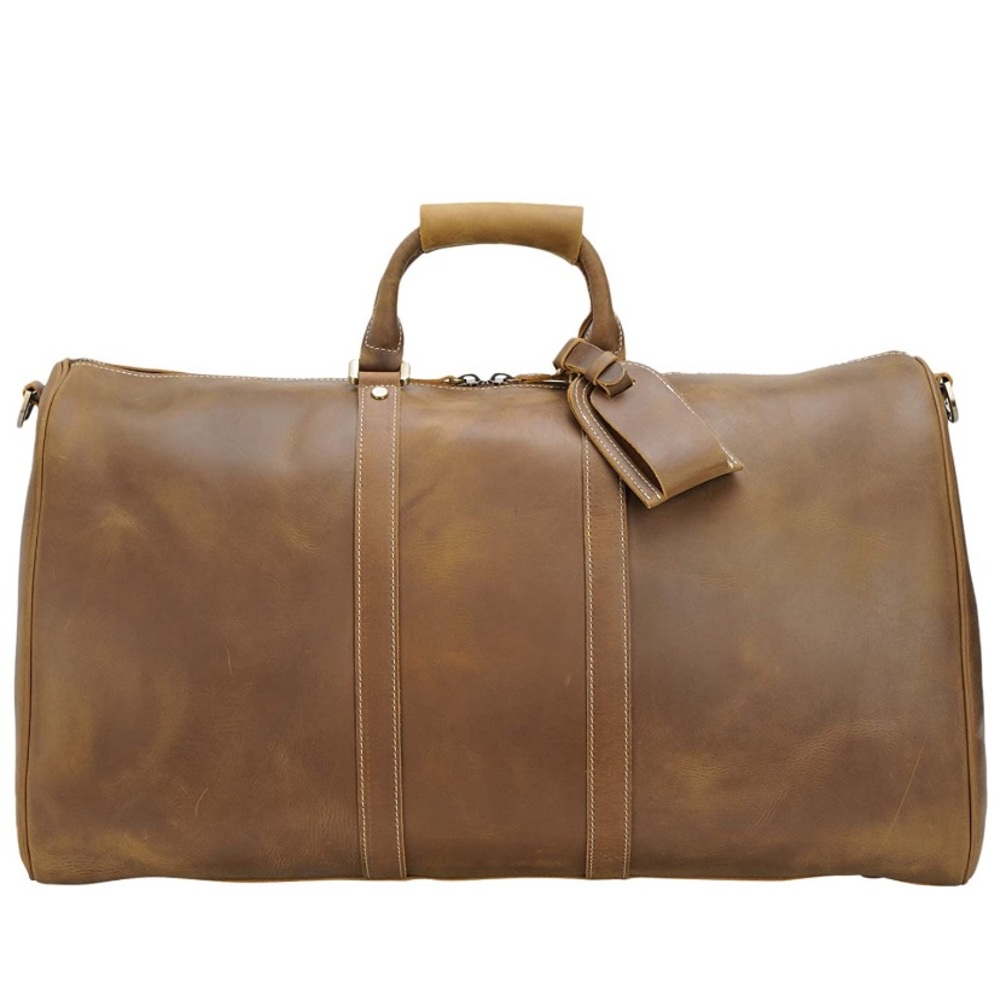 Full Grain Leather Duffel Weekender Duffle Bag - Picture 3 of 13